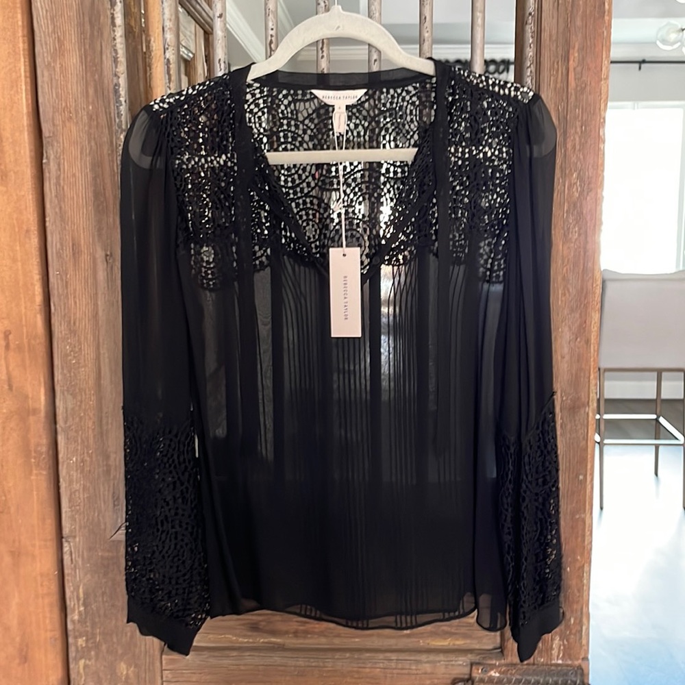 Rebecca Taylor Black Blouse NWT SZ 6